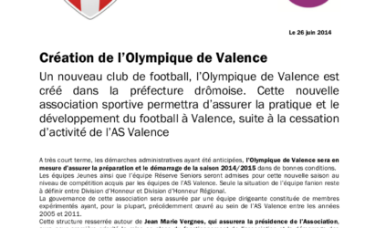 Communiqué de presse du 26 juin 2014