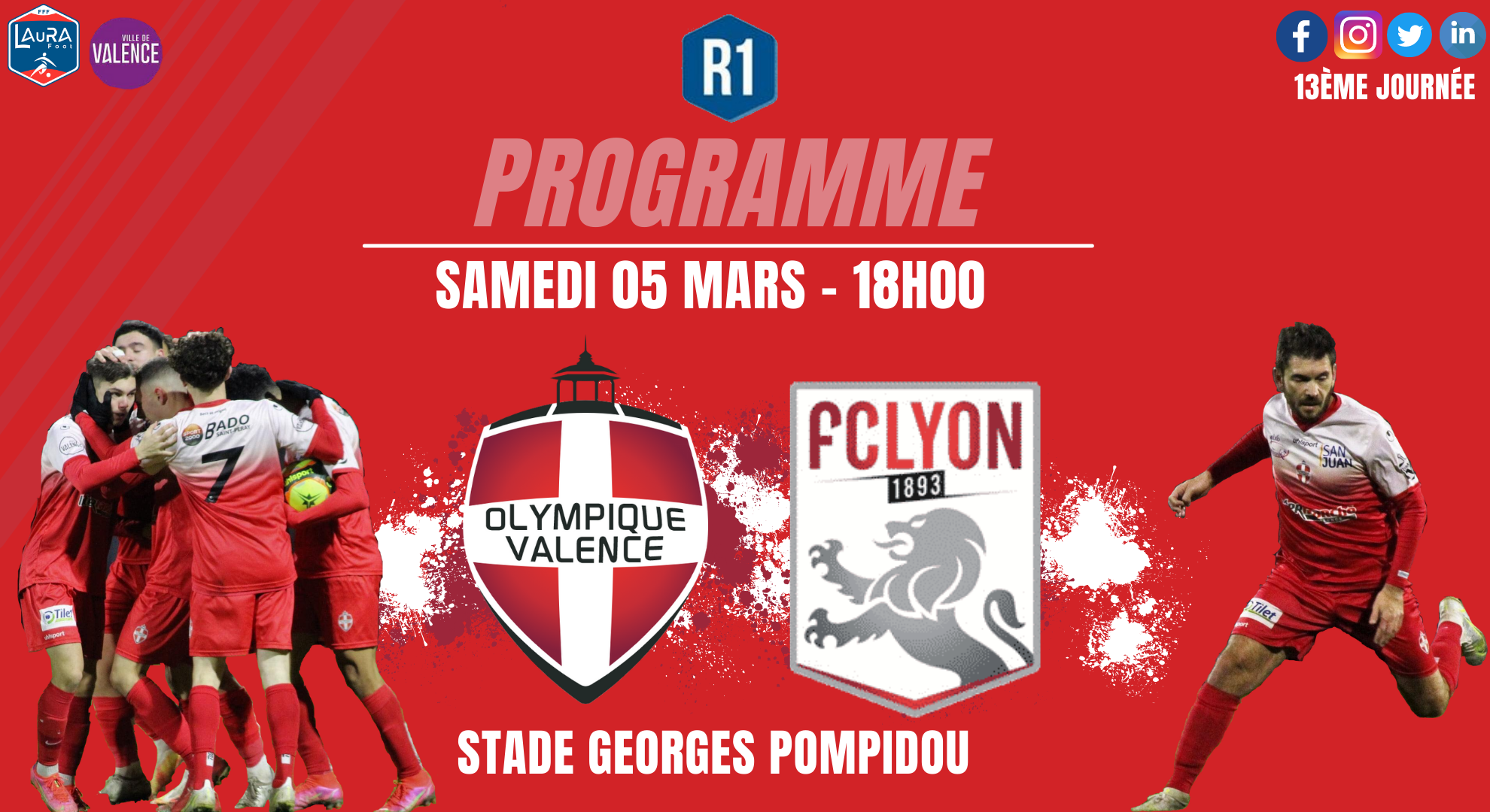 R1 (J13) Olympique De Valence - FC Lyon (samedi 5, 18h, Stade Georges ...