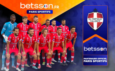 BETSSON FRANCE, Paris Sportifs, et l’Olympique de Valence sont heureux d’annoncer leur partenariat.  